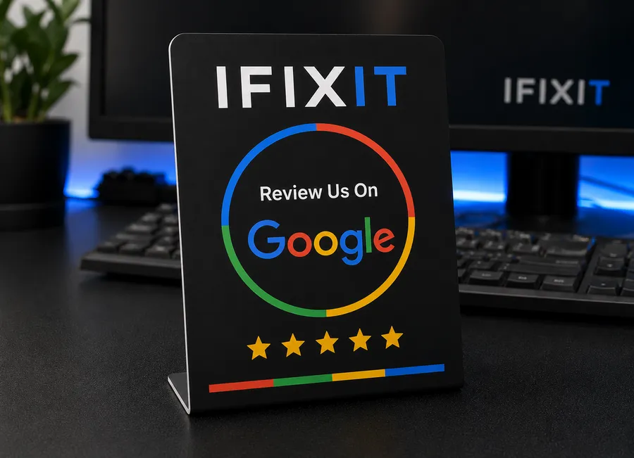 Iris van ifixIT in haar werkplaats